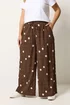 Yours Curve Chocolate Brown Polka Dot Trousers - 22-24 Image 1