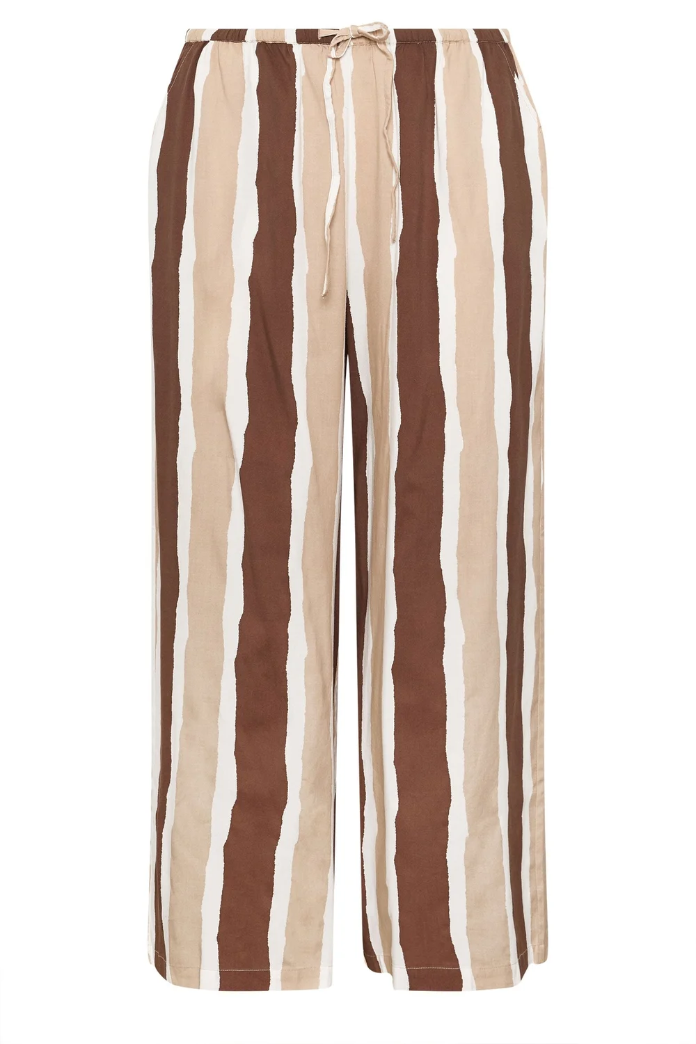 Yours Curve Brown Striped Wide Leg Trousers - 22-24 Image 5