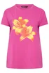 Yours Curve Pink Flower Graphic T-Shirt - 26-28 Image 2