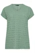 Yours Curve Sage Green Bubble Textured T-Shirt - 26-28 Image 5