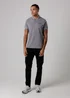 Firetrap Dark Grey Regular Fit Cotton Button Polo Shirt With Stripe Detail - XL Image 4
