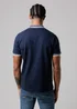 Firetrap Navy Regular Fit Cotton Zip Polo Shirt With Gradient Stripes - 2XL Image 2