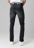 Firetrap Black Slim Fit Jeans With Branded Cotton Belt And Contrast Stitching - 32/L32 Image 2