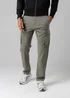 Firetrap Khaki Cotton Stretch Utility Cargo Trousers With Oversized Pockets - 34/L32 Image 1