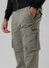 Firetrap Khaki Cotton Stretch Utility Cargo Trousers With Oversized Pockets - 34/L32 Image 3