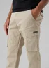 Firetrap Beige Cotton Stretch Utility Cargo Trousers With Oversized Pockets - 36/L32 Image 3