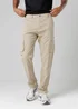 Firetrap Beige Cotton Stretch Utility Cargo Trousers With Oversized Pockets - 36/L32 Image 1