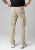Firetrap Beige Cotton Stretch Utility Cargo Trousers With Oversized Pockets - 36/L32 Image 2