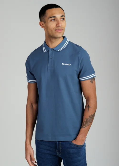 Firetrap Multi 3 Pack Regular Fit Cotton Stripe Polos - XL Image 4