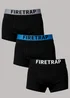 Firetrap Black 3 Pack Cotton Stretch Boxers With Logo Waistband - 2XL Image 1