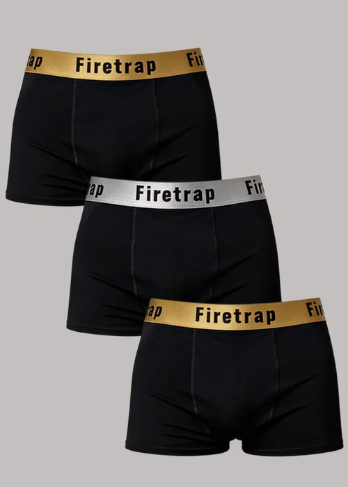 Firetrap Multi 3 Pack Cotton Stretch Boxers With Logo Waistband - L Image 1