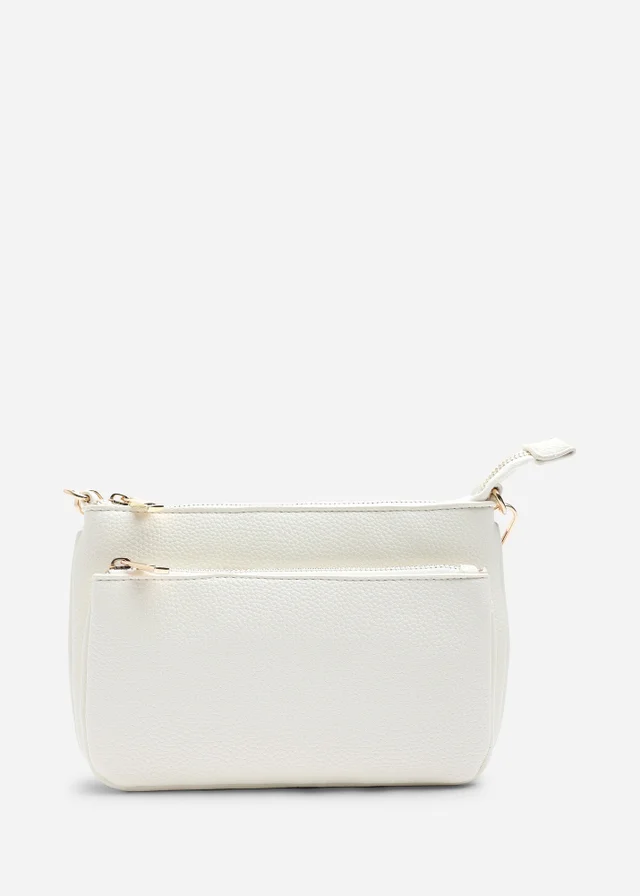 Where's That From Cream Elani Small Double Zip Cross Body Bag