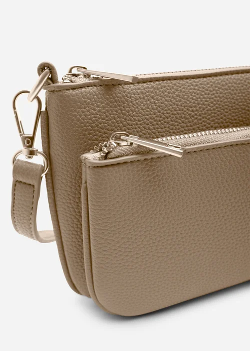 Where's That From Tan Elani Small Double Zip Cross Body Bag - One Size Image 5