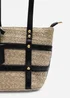 Where's That From Black Alaia Small Raffia Bag With Studd Detail & Cross Body Strap - One Size Image 5