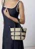 Where's That From Black Alaia Small Raffia Bag With Studd Detail & Cross Body Strap - One Size Image 1