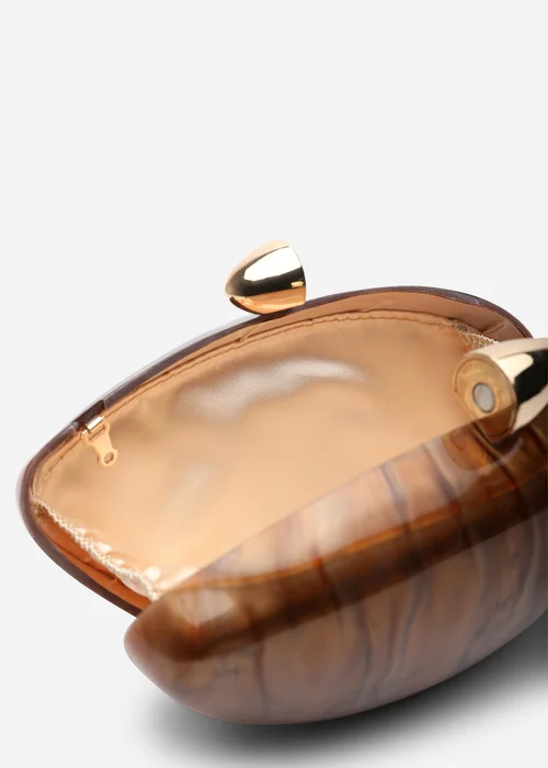 Where's That From Brown Benna Marble Acrylic Clutch - One Size Image 5