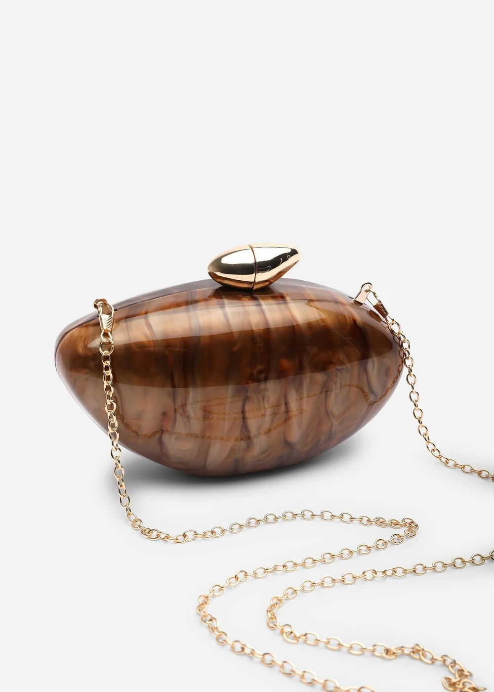 Where's That From Brown Benna Marble Acrylic Clutch - One Size Image 6