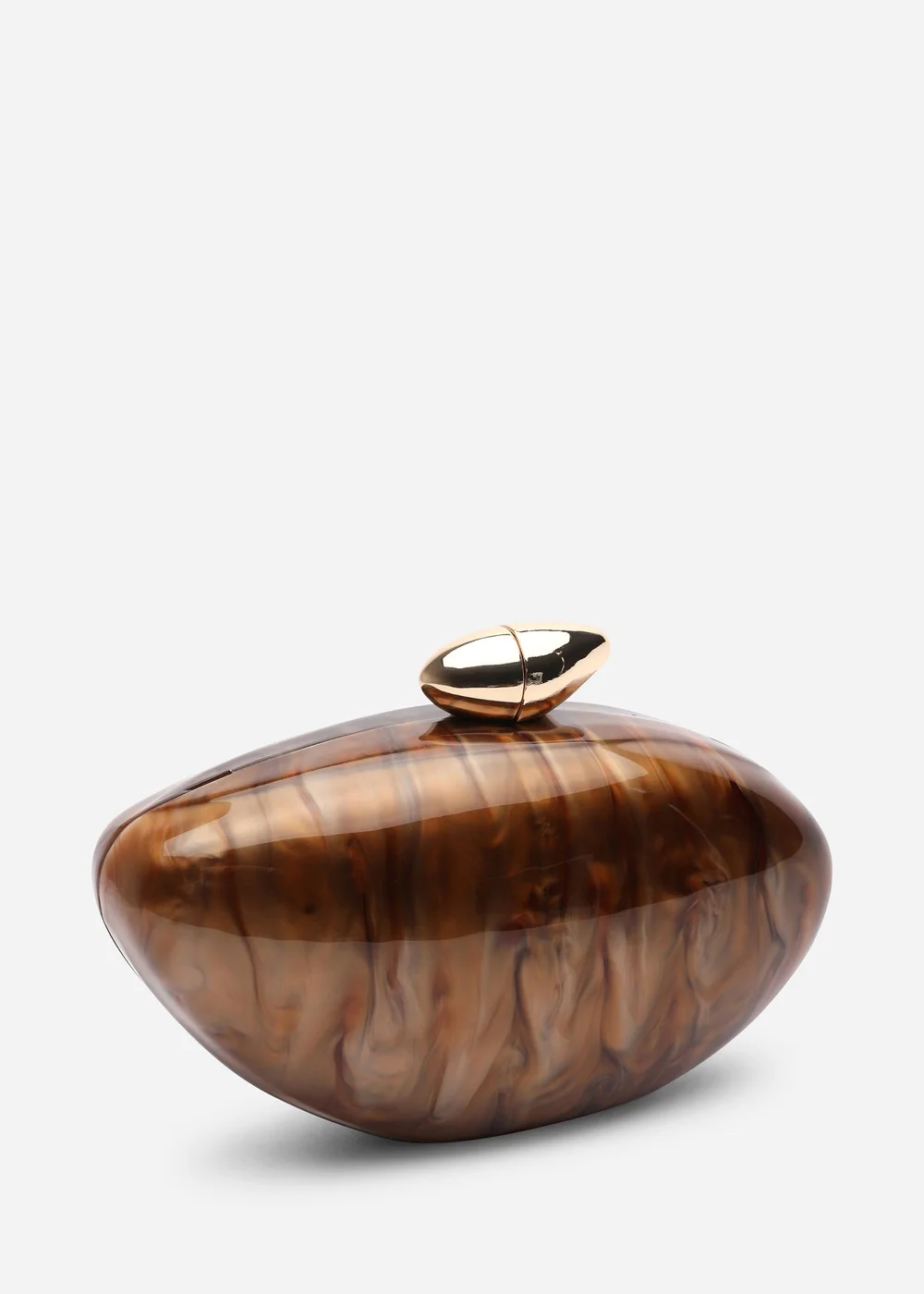 Where's That From Brown Benna Marble Acrylic Clutch - One Size Image 4