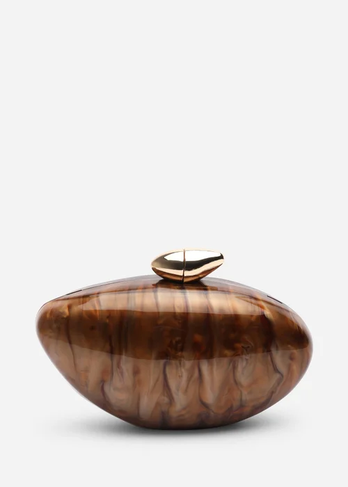 Where's That From Brown Benna Marble Acrylic Clutch - One Size Image 3