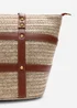 Where's That From Tan Catalina Large Raffia Bag With Stud Detail - One Size Image 3