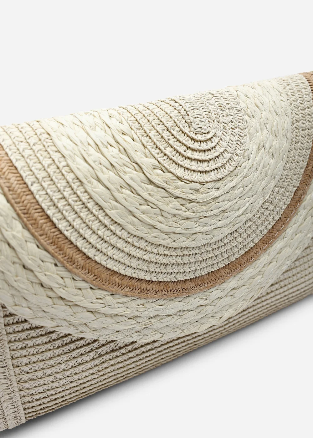 Where's That From Natural Alto Raffia Fold Over Clutch Bag - One Size Image 5