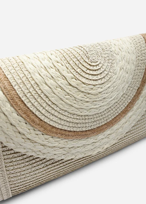 Where's That From Natural Alto Raffia Fold Over Clutch Bag - One Size Image 5