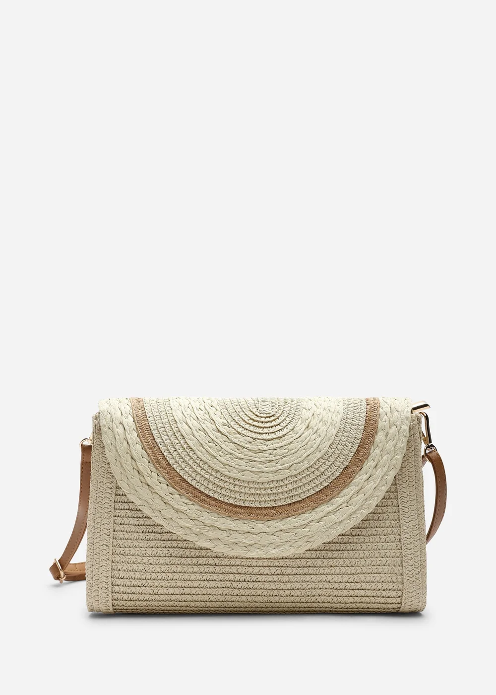 Where's That From Natural Alto Raffia Fold Over Clutch Bag - One Size Image 3