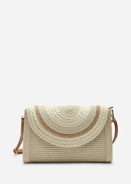 Where's That From Natural Alto Raffia Fold Over Clutch Bag - One Size Image 3