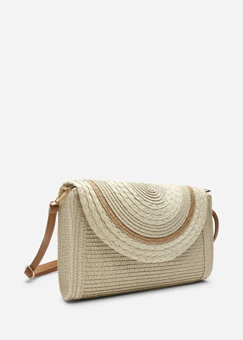 Where's That From Natural Alto Raffia Fold Over Clutch Bag - One Size Image 4