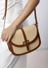 Where's That From Tan Amira Raffia Cross Body With Flap Bag - One Size Image 6