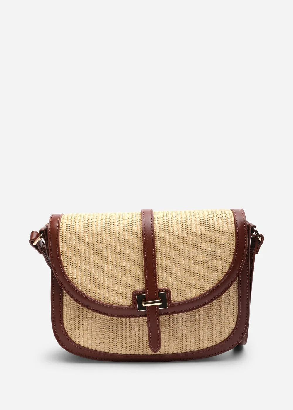 Where's That From Tan Amira Raffia Cross Body With Flap Bag - One Size Image 2
