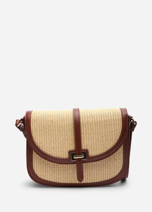 Where's That From Tan Amira Raffia Cross Body With Flap Bag - One Size Image 2