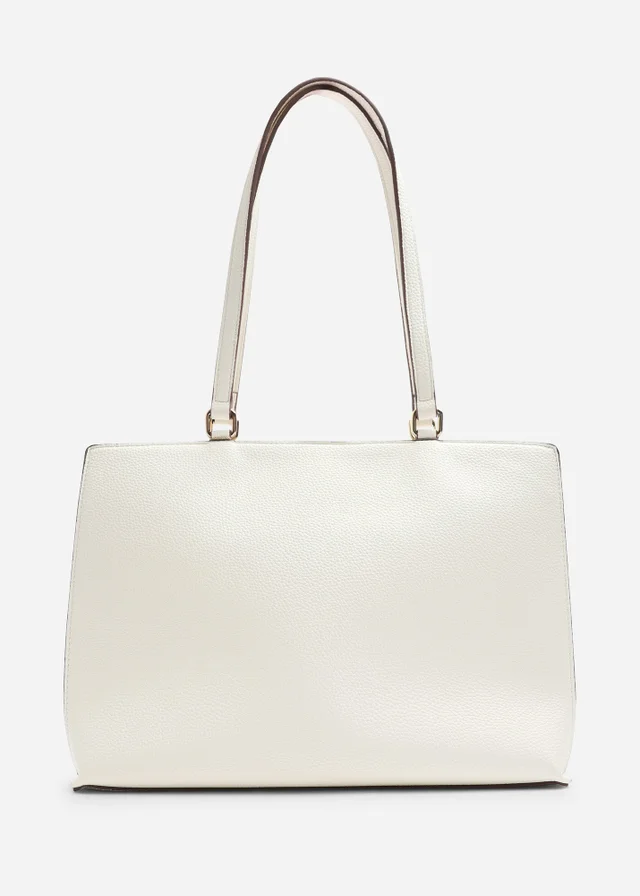 Where's That From Cream Mariella Faux Leather Tote Bag