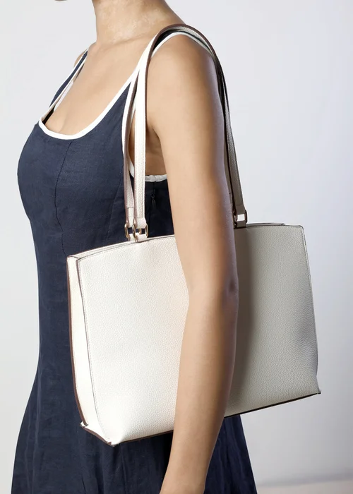 Where's That From Cream Mariella Faux Leather Tote Bag - One Size Image 6