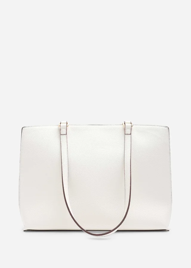 Where's That From Cream Mariella Faux Leather Tote Bag
