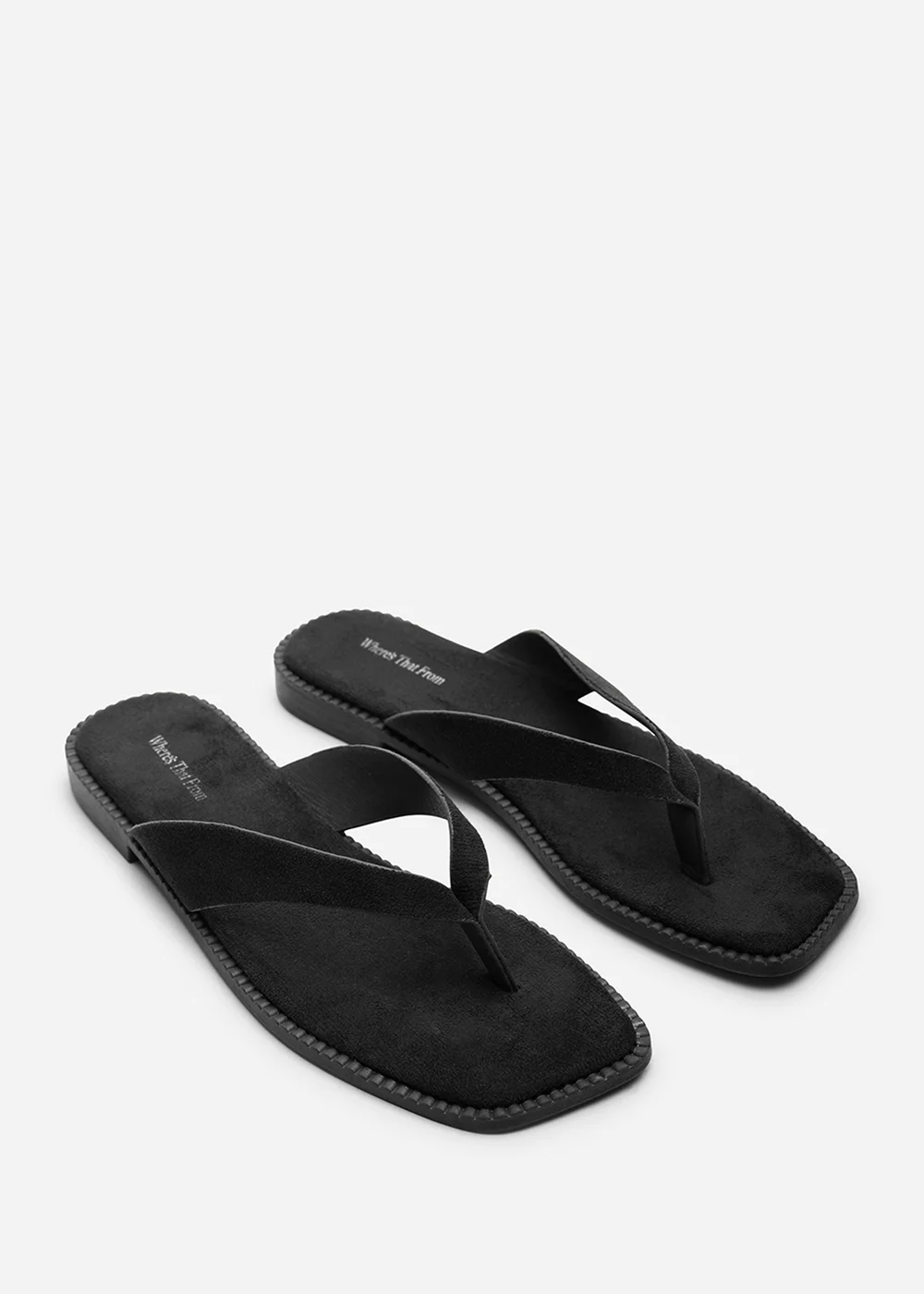 Where's That From Black Lirena Square Toe Flip Flop Sandal - 8 Image 4