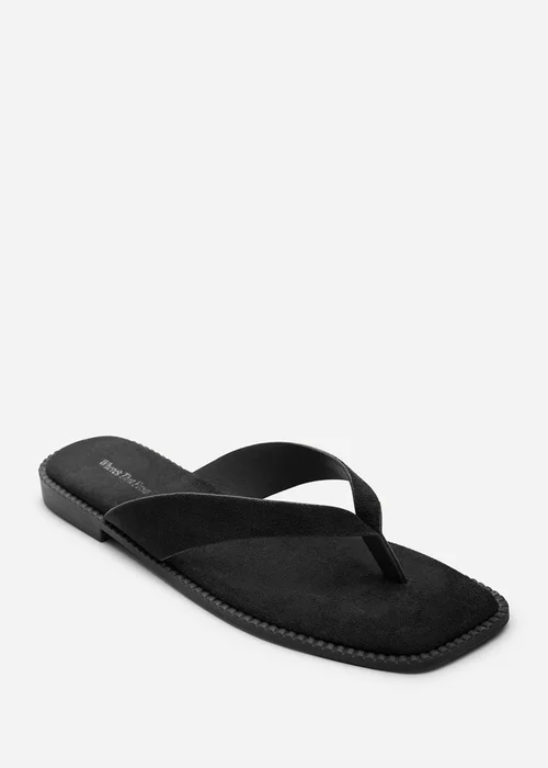 Where's That From Black Lirena Square Toe Flip Flop Sandal - 8 Image 3