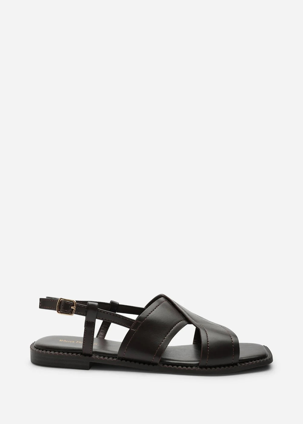 Where's That From Brown Cavina Square Toe Slingback Sandals - 7 Image 3