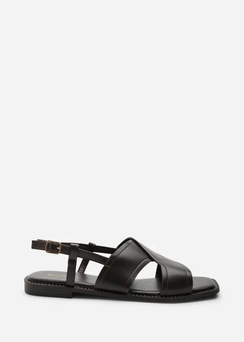 Where's That From Brown Cavina Square Toe Slingback Sandals - 7 Image 3