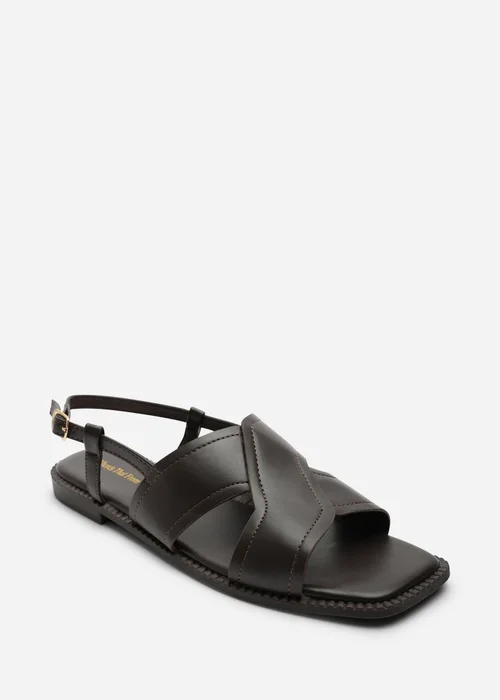 Where's That From Brown Cavina Square Toe Slingback Sandals - 7 Image 4