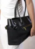 Where's That From Black Lyanna Buckled Tote Bag With Side Zip - One Size Image 6