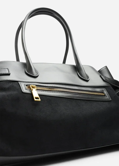 Where's That From Black Lyanna Buckled Tote Bag With Side Zip - One Size Image 4