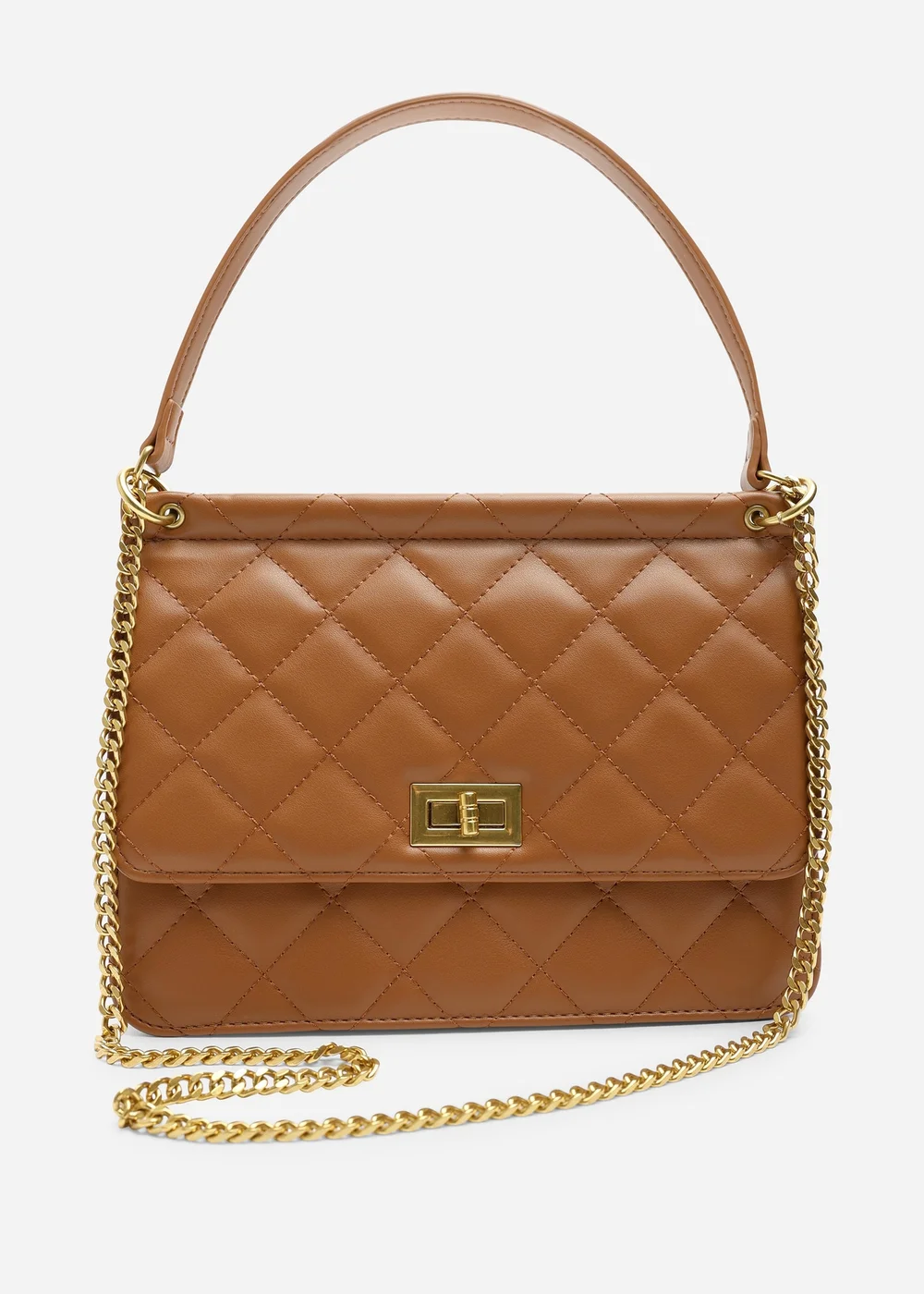 Where's That From Brown Arisbeth Quilted Cross Body Shoulder Bag - One Size Image 2