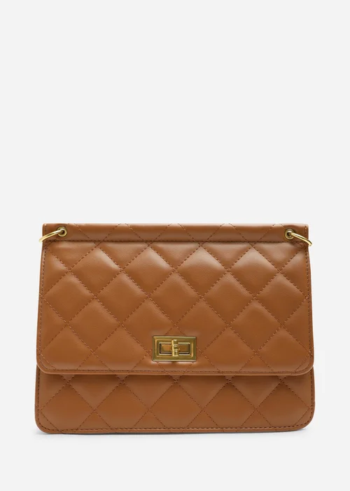 Where's That From Brown Arisbeth Quilted Cross Body Shoulder Bag - One Size Image 3