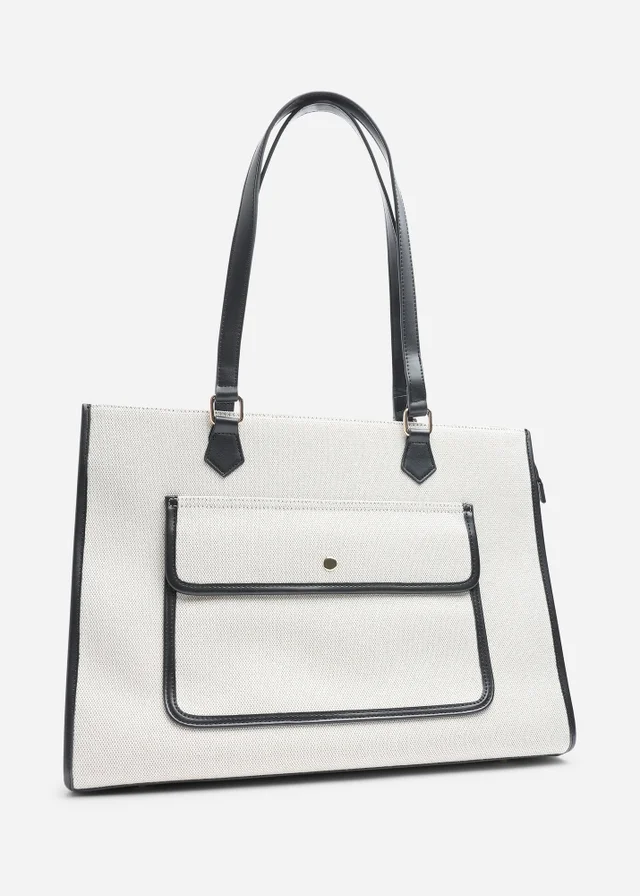 Where's That From Black Henley Canvas Shoulder Tote Bag