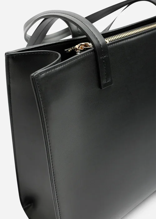 Where's That From Black Bailee Double Handle Tote Bag With Central Fastening - One Size Image 3