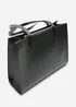 Where's That From Black Bailee Double Handle Tote Bag With Central Fastening - One Size Image 2