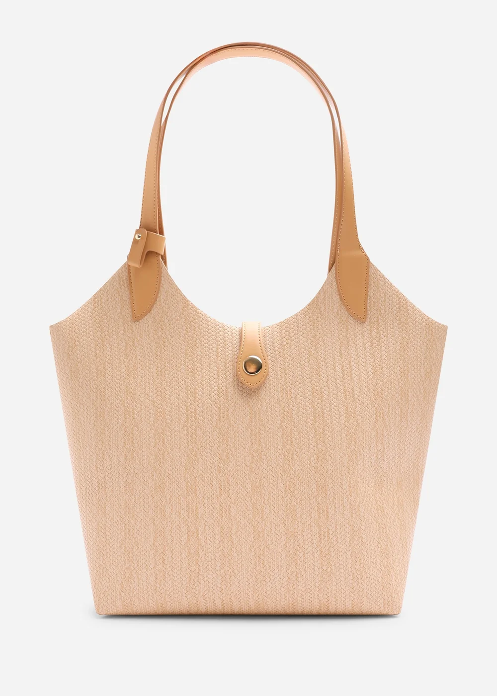 Where's That From Beige Akira Raffia Shoulder Bag With Contrast Front Pocket - One Size Image 1