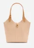 Where's That From Beige Akira Raffia Shoulder Bag With Contrast Front Pocket - One Size Image 1