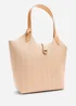 Where's That From Beige Akira Raffia Shoulder Bag With Contrast Front Pocket - One Size Image 2